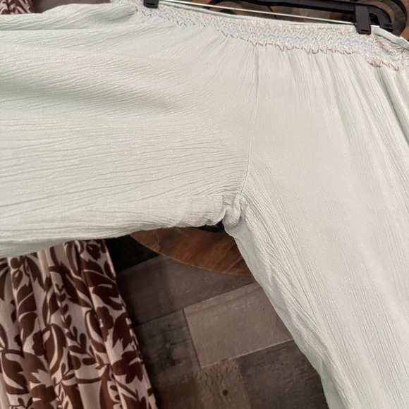 Summer Pants Wide Leg Sage/Mint Green Lightweight Hippie Boho Festival - Picture 9 of 12